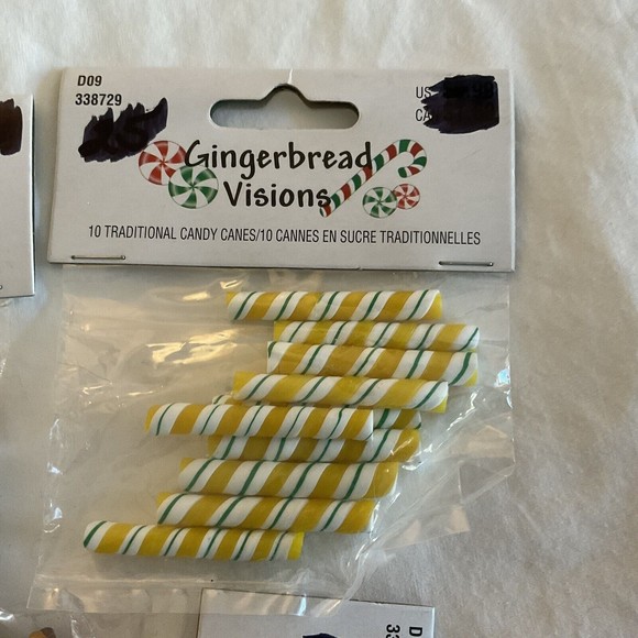 Gingerbread Visions Miniature Crafting Pieces NEW Candy Canes And Candy Trees - Picture 3 of 4